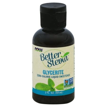 NOW Foods - Better Stevia Liquid Sweetener Glycerite - 2 fl. oz. - Walmart.com