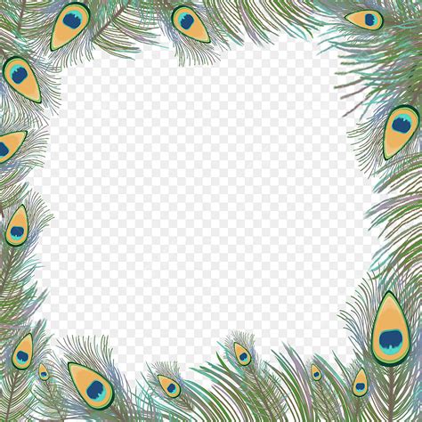 Peacock Feather Border PNG Picture, Peacock Feather Border, Peacock Feather, Frame, Dark Green ...