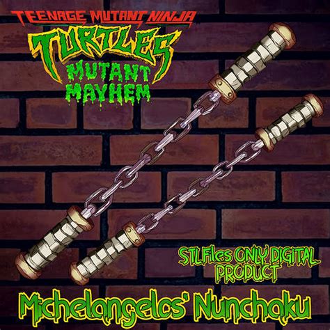 Michelangelo Nunchaku Teenage Mutant Ninja Turtles Total Mayhem 3D model 3D printable | CGTrader