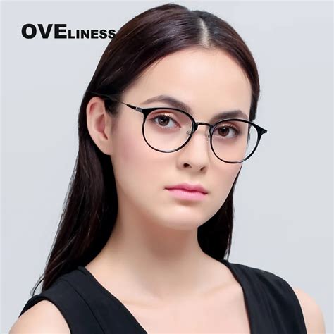 Ultra light Prescription Glasses Frames Women Brand Designer Female Round Eyeglasses Full ...