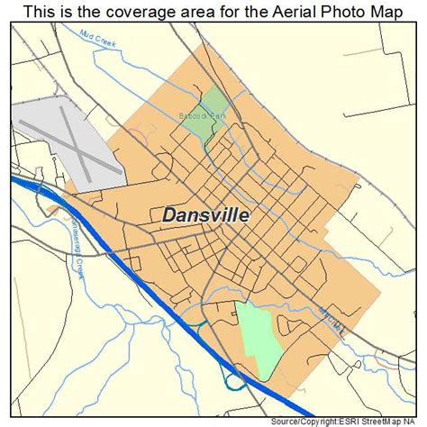 Aerial Photography Map of Dansville, NY New York