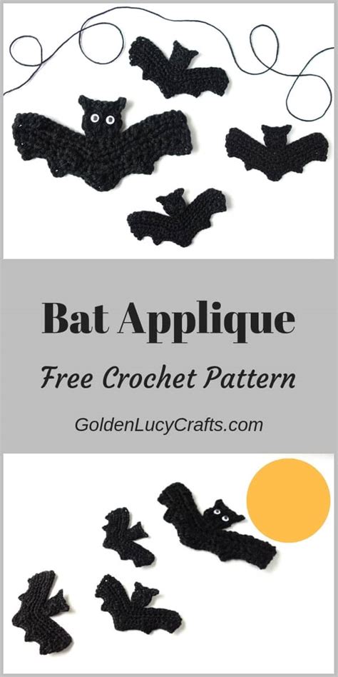 Crochet Bat Applique, Free Crochet Pattern – GoldenLucyCrafts