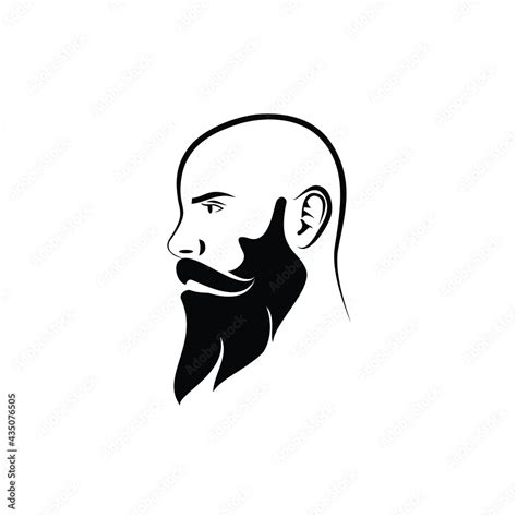 bald man with beards side view logo design vector Stock Vector | Adobe Stock