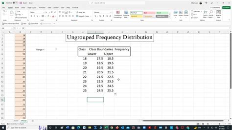 Example of Ungrouped Frequency Distribution using MS Excel - YouTube