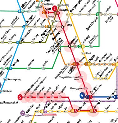 Shinbundang Line map - Seoul subway