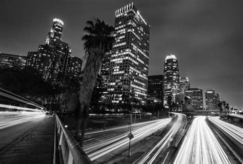 Los Angeles Skyline in Black and White Photograph by Jerome Obille