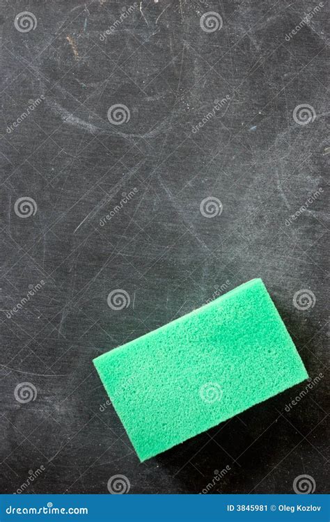 Blackboard with Cleaning Sponge Stock Image - Image of cleaning, learn ...