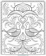 Folk Art Free Coloring Page  Daily sketch template