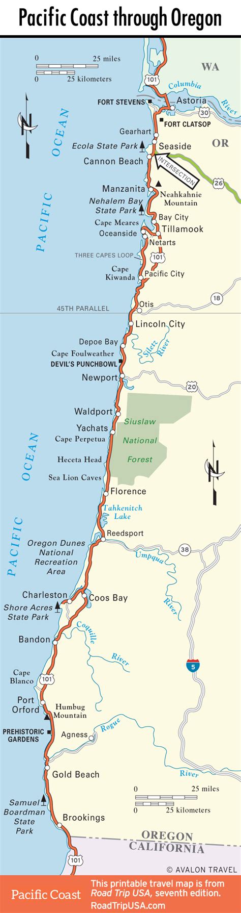 Oregon California Coast Map - Hiking In Map