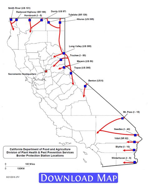 Border Patrol Checkpoints California Map - New York Map Poster