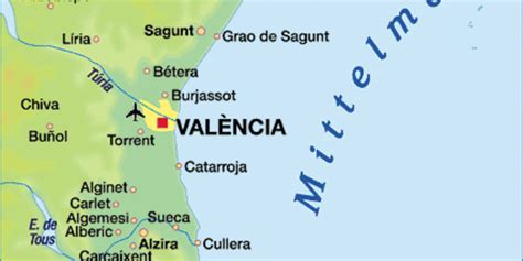 Map of Costa de Valencia (Region in Spain) | Welt-Atlas.de