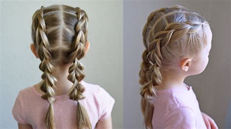 Pull Through Braid Pigtails | Q's Hairdos - YouTube