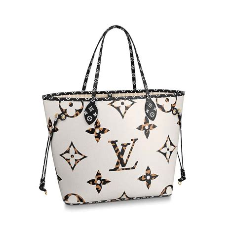 Louis Vuitton LV Women Neverfull MM Tote Bag in Monogram Canvas-White ...