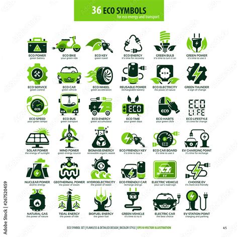 collections of eco friendly flat symbols, high detailed icons, graphic design web elements ...