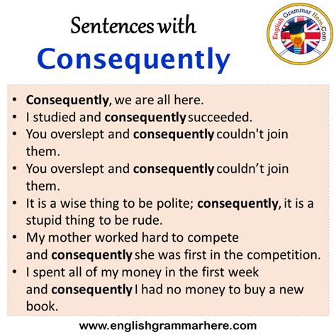 Sentences with Consequently, Consequently in a Sentence in English ...