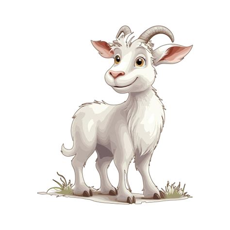 Premium Vector | A white goat cartoon character vector illustration