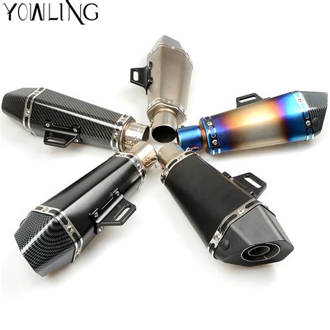 Universal Motorcycle Exhaust Modify Motocross Exhaust Muffler For FZ1 FZ6 CBR250 CB600 MT07 ATV ...