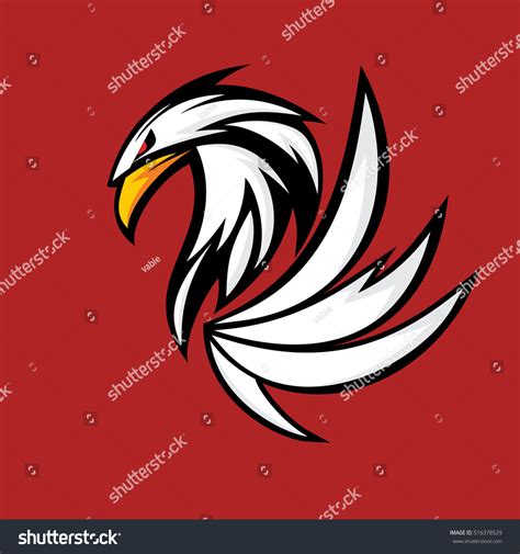 Griffin Logo Vector Template On Red Stock Vector (Royalty Free) 516378529