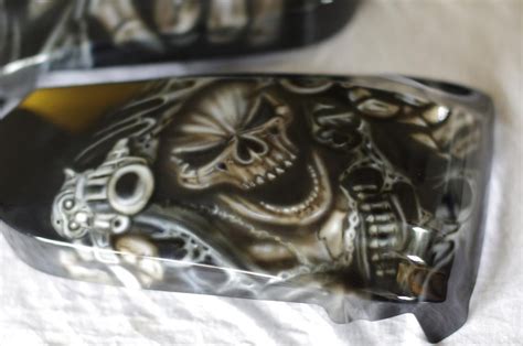 Airbrushed custom Kawasaki grim reaper artwork