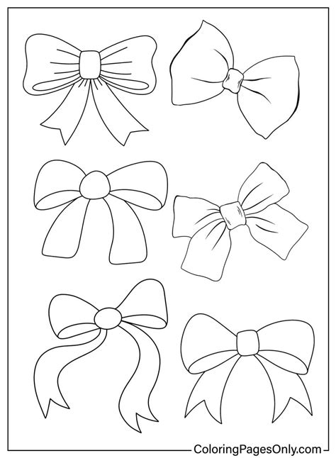 24 Bow Coloring Pages - ColoringPagesOnly.com