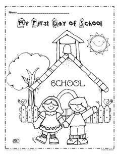 My First Day of School - Coloring page - FREEBIE | Kindergarten first ...