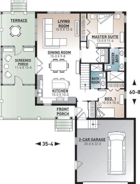 Small One Story 2 Bedroom Retirement House Plans Houseplans Blog ...