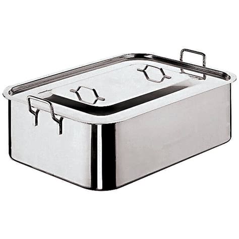 World Cuisine Roasting Pan with Cover, Stainless Steel, 11965-50 - Walmart.com - Walmart.com