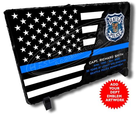 Police Retirement Stone Plaques Customized Police Flag - Etsy