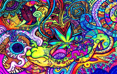 Marijuana Modern Psychedelic Wallpaper Hd - Supportive Guru