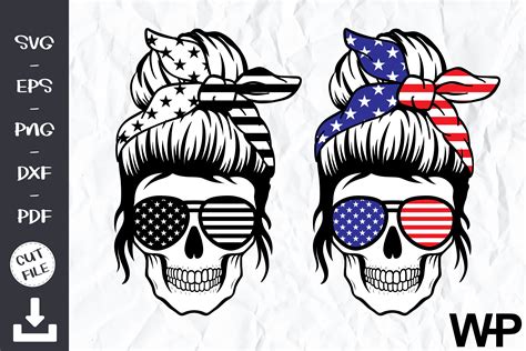 American Flag Skull Svg Grafica di wanchana365 · Creative Fabrica