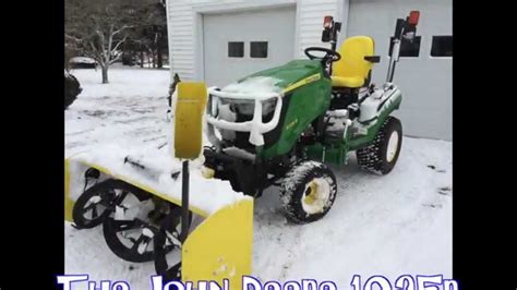 Snowblowing made easy with John Deere 1025r 54" attachment - YouTube