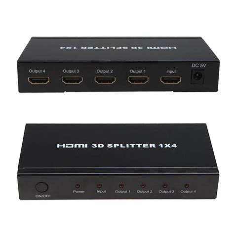 One Input to Four Outputs HDMI 1x4 3d Powered Splitter 4 port Splitter HD 1080P-Black - Walmart.com