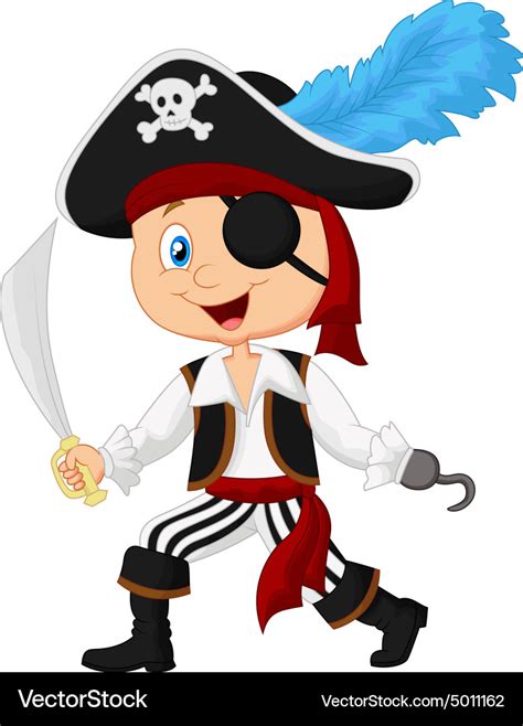 Cute cartoon pirate Royalty Free Vector Image - VectorStock