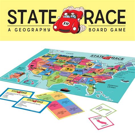 STATE RACE - United States Geography Game | United states geography ...