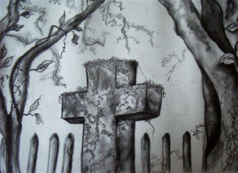 Graveyard drawing by Poe202 on DeviantArt