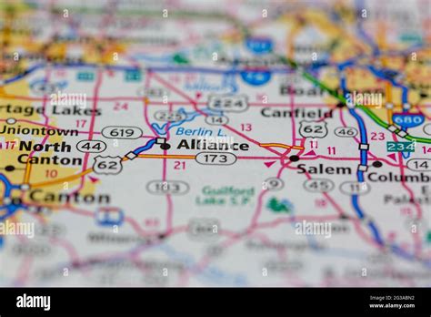 Alliance Ohio USA shown on a Geography map or Road map Stock Photo - Alamy