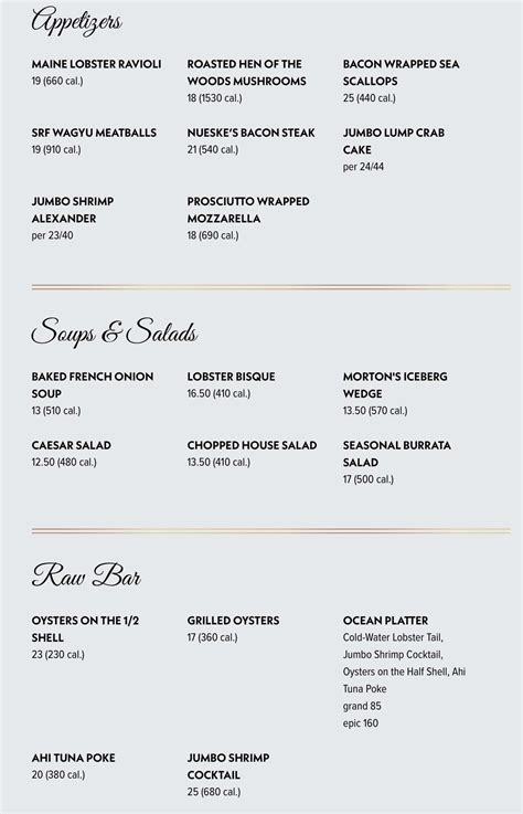 Morton's The Steakhouse Dallas, TX Menu (Updated: August 2022)