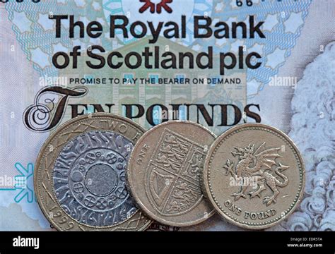 Scotland Sterling notes Scottish coin coins money currency finance Stock Photo - Alamy