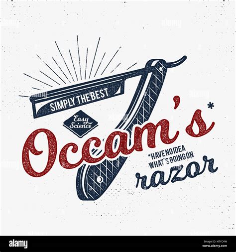 Vintage science poster and background with Occam's razor principle and ...