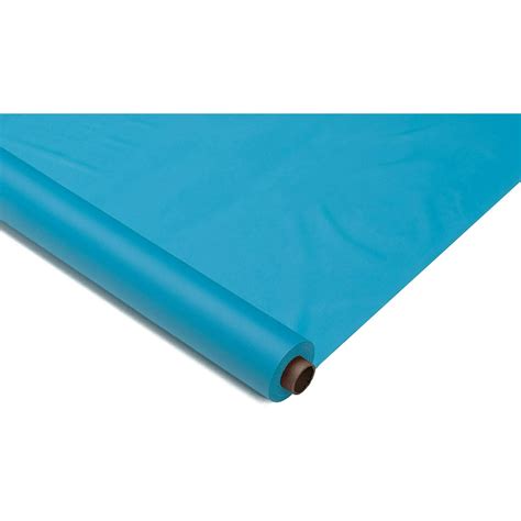 Exquisite 300 ft. x 40 in. Turquoise Plastic Tablecloth Rolls - Disposable Plastic Roll Table ...