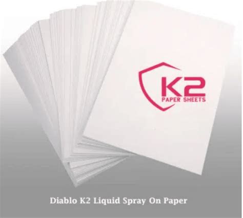 Spraying k2 on paper - K2 Paper Sheets