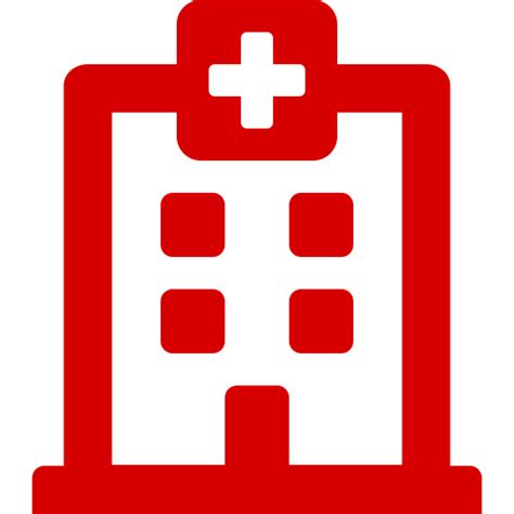 Hospital icon (png symbol) red