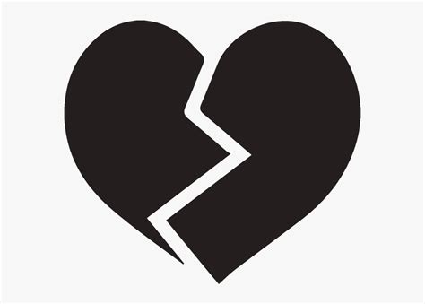 Broken Black Heart Emoji - Heartbreak Emoji Black And White, HD Png Download - kindpng