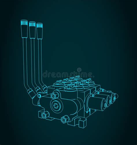 Hydraulic Directional Control Valve Stock Vector - Illustration of ...