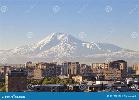 Yerevan, Capital of Armenia at the Sunrise with the Mount Ararat on the ...