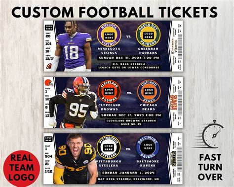 Custom Football Tickets, NFL Tickets, Football Tickets, Event Ticket ...