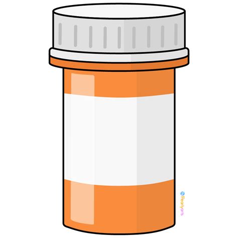 Prescription bottle outline icon. Clipart image isolated on white - Clip Art Library