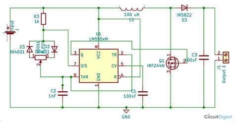 A Simple DC-DC Boost Converter Circuit using 555 Timer IC