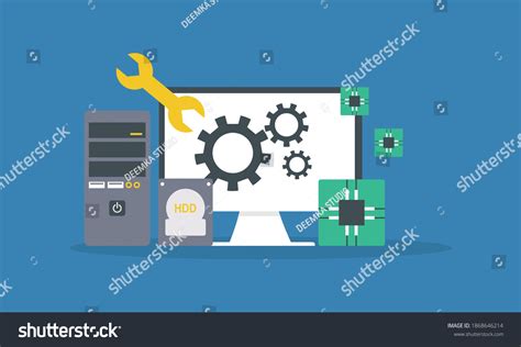 Flat Computer Engineering Concept Best Logo Stock Vector (Royalty Free) 1868646214 | Shutterstock