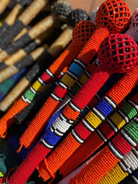 Zulu Beaded Stick Beaded Knobkerrie - Etsy in 2024 | Bead work, Zulu traditional attire, Zulu